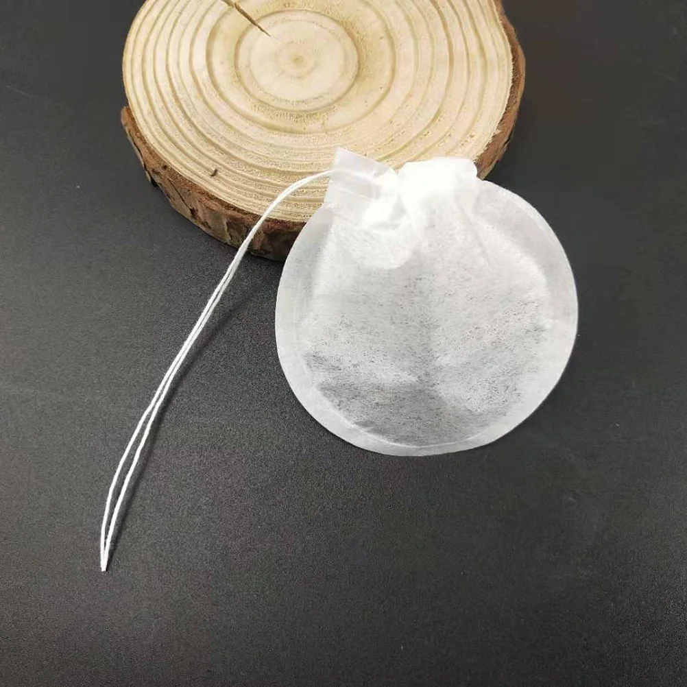 

100 шт., Одноразовые Круглые фильтрующие бумажные пакетики из древесной целлюлозы, для кофе, чая, чайного пакетика, для рассыпного листового ч...