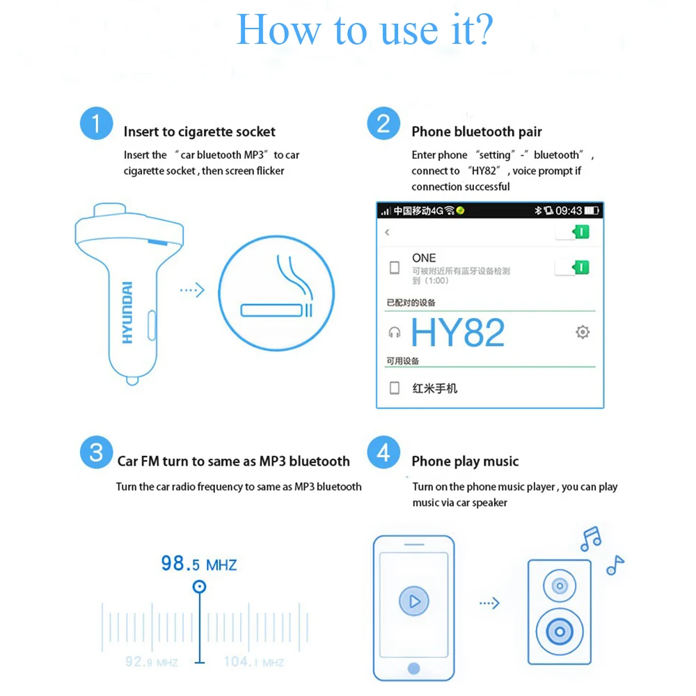 FM передатчик Bluetooth автомобильный комплект MP3 плеер светодиодный двойной USB 4.1A быстрое зарядное устройство дисплей напряжения Micro SD TF воспроизведение музыки