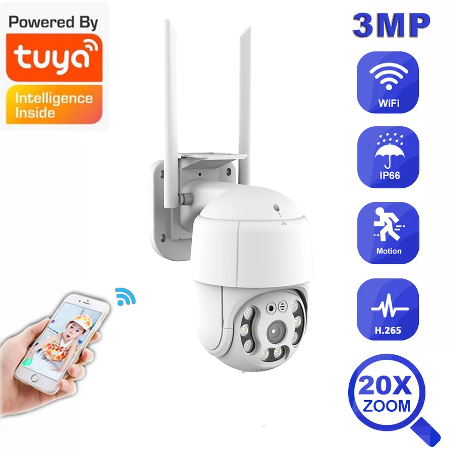 

IP-камера Tuya с Wi-Fi для системы видеонаблюдения, 3 Мп