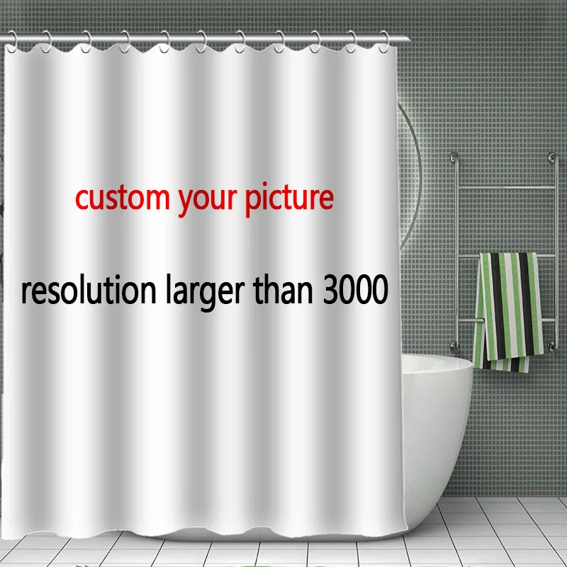 Cortina de ducha de bambú personalizada, tejido de poliéster, impermeable, con gancho, gran oferta, 11,11