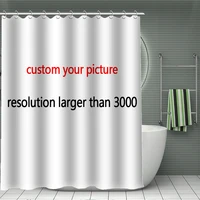 11 11 2 hot sale print your pattern custom bamboo shower curtain polyester fabric bath curtain waterproof with hook for bathroom