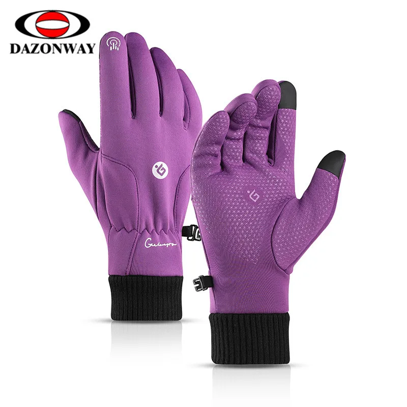 Зимние велосипедные перчатки для мужчин и женщин водонепроницаемые с сенсорным