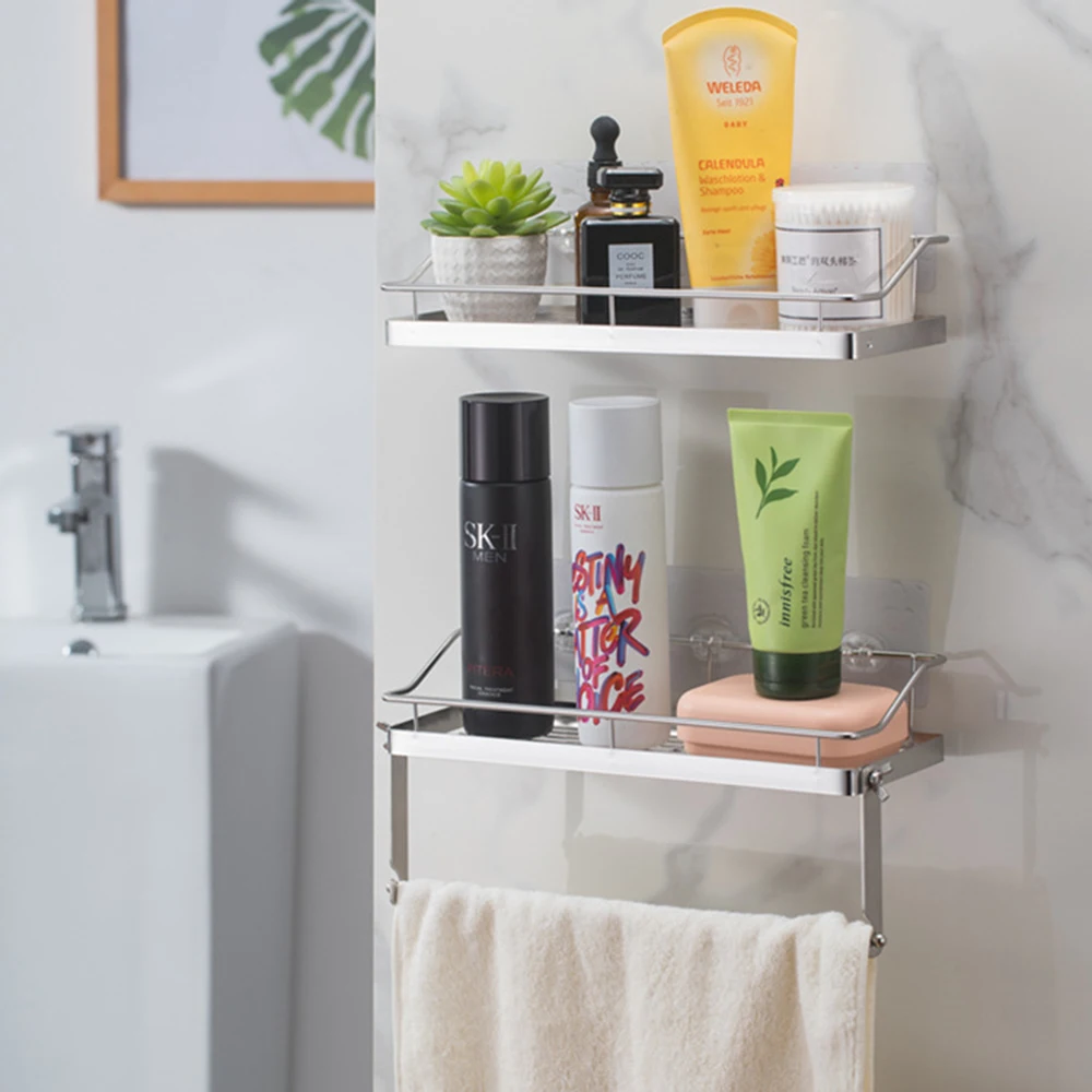Стеллаж для хранения из нержавеющей стали ванной комнаты душа шампуня геля кухни