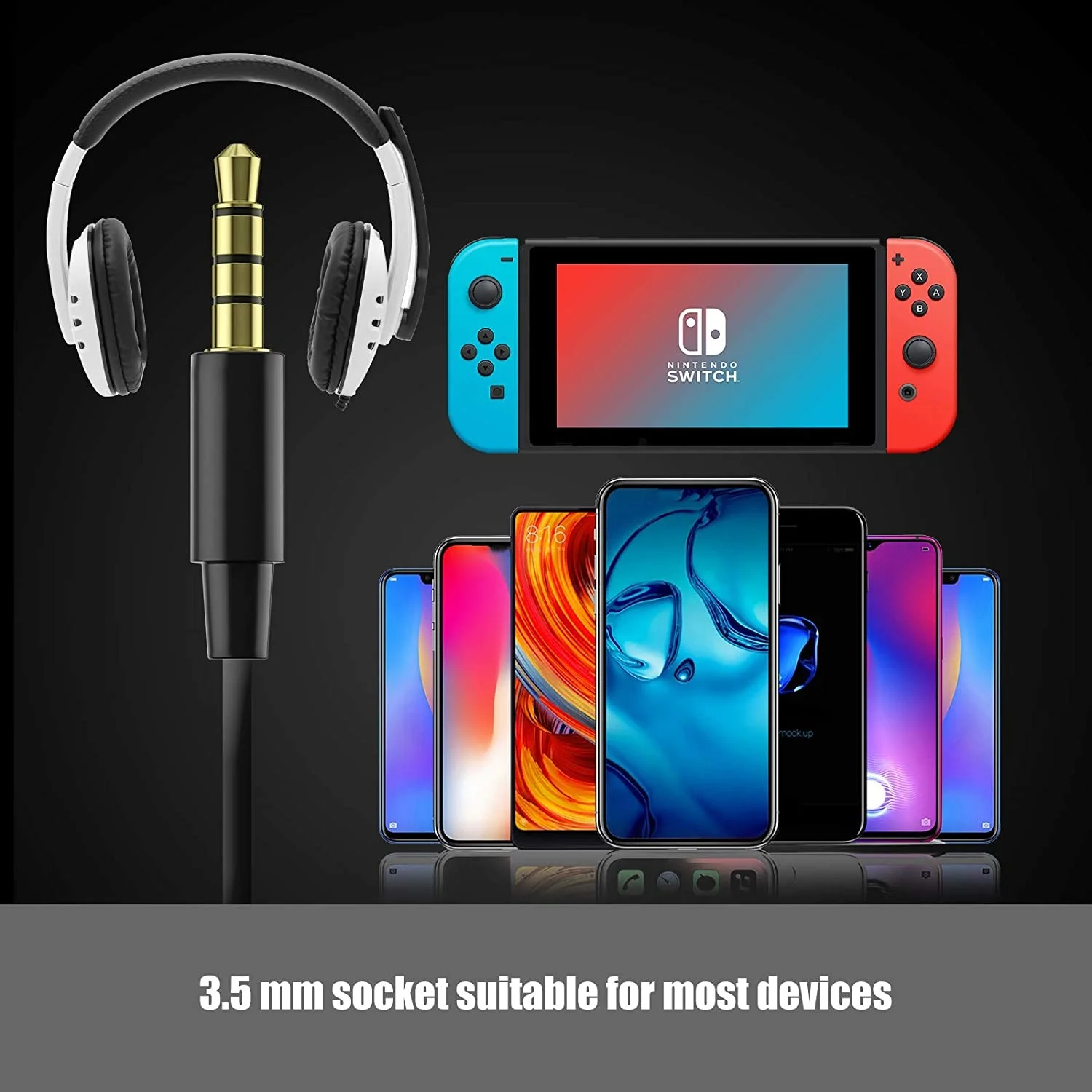 PS5 Проводная гарнитура 3 5 мм с микрофоном игровая для PS4 Switch Xbox One 360 и ПК стерео