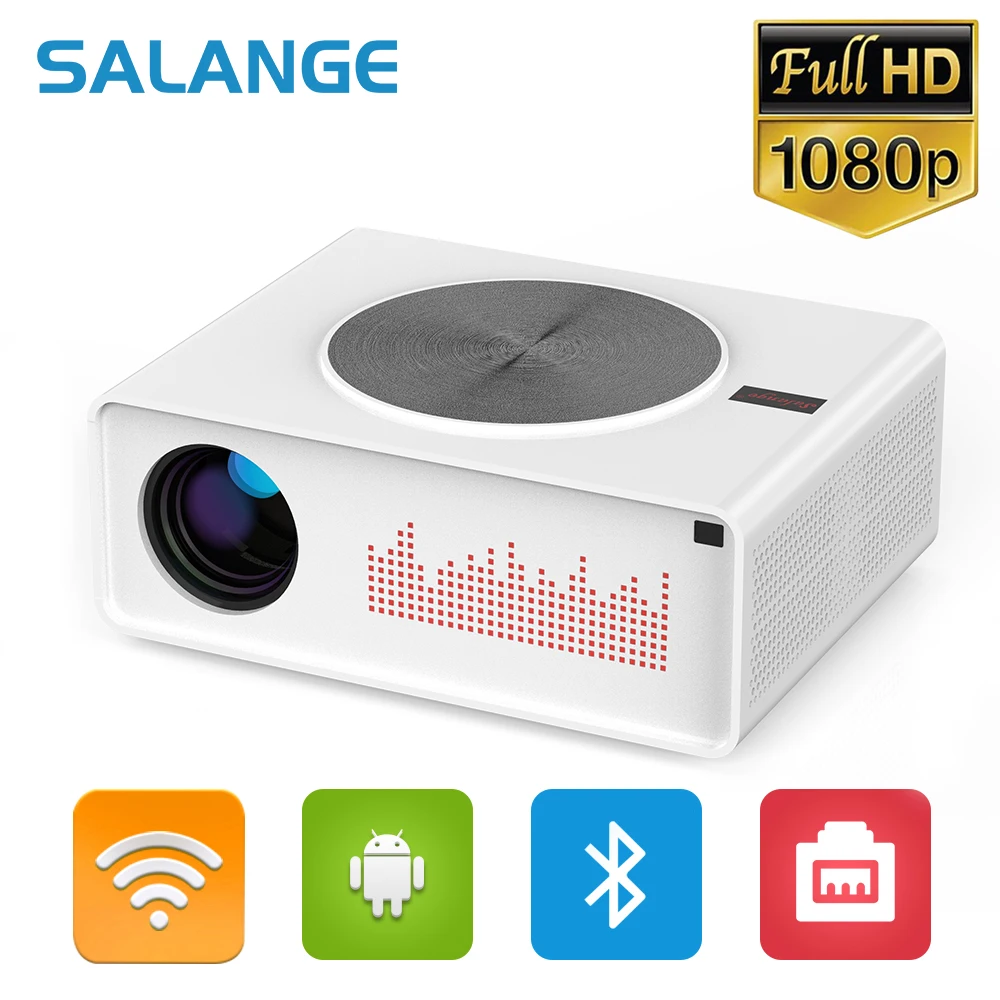 Salange 1080P проектор Full HD Native 1920x1080 Android 8 0 светодиодный для домашнего кинотеатра