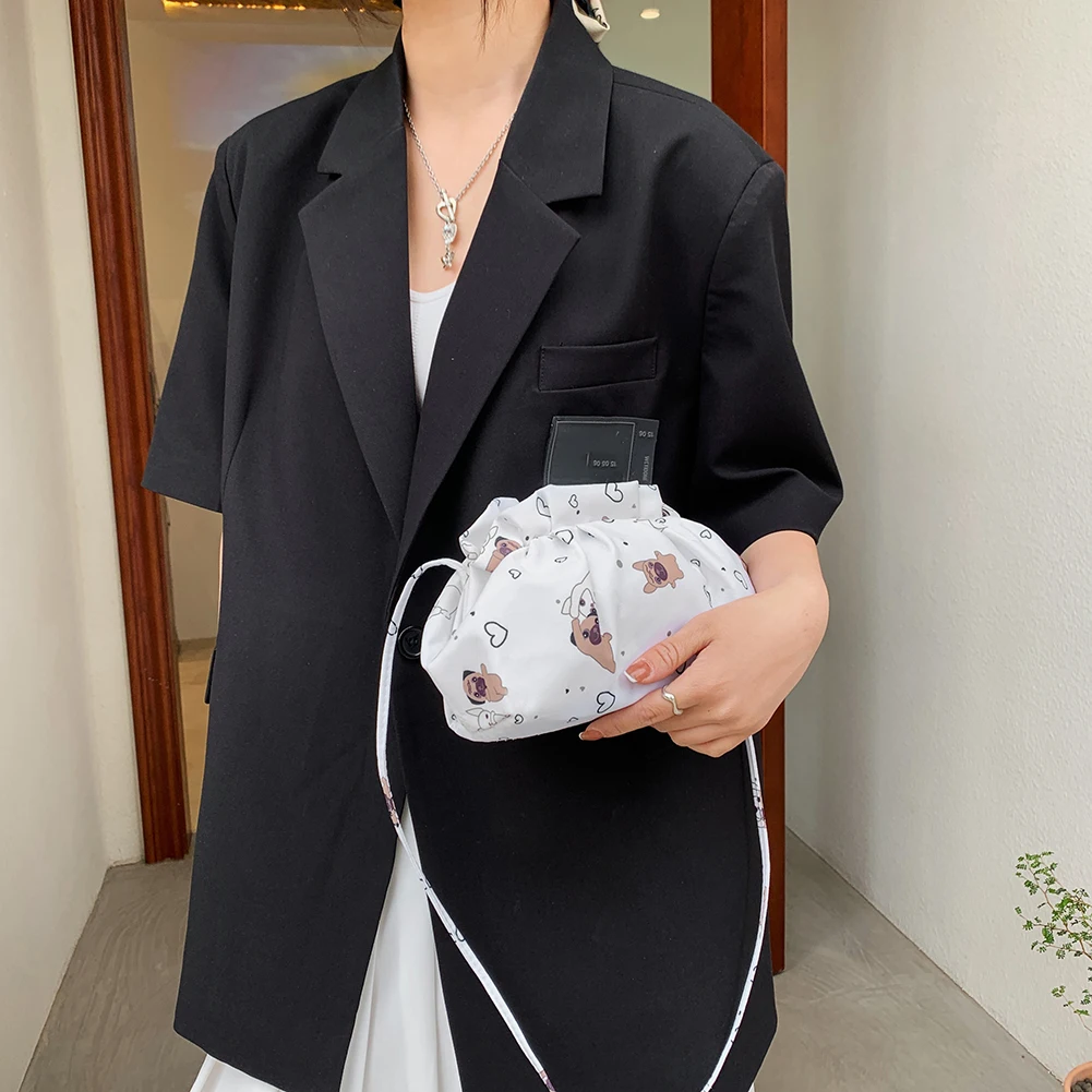 

Fashion Women Printing Cloud Bag Casual Ladies Small Handbags Clip Pouch Stylish Single Crossbody Shoulder Bag