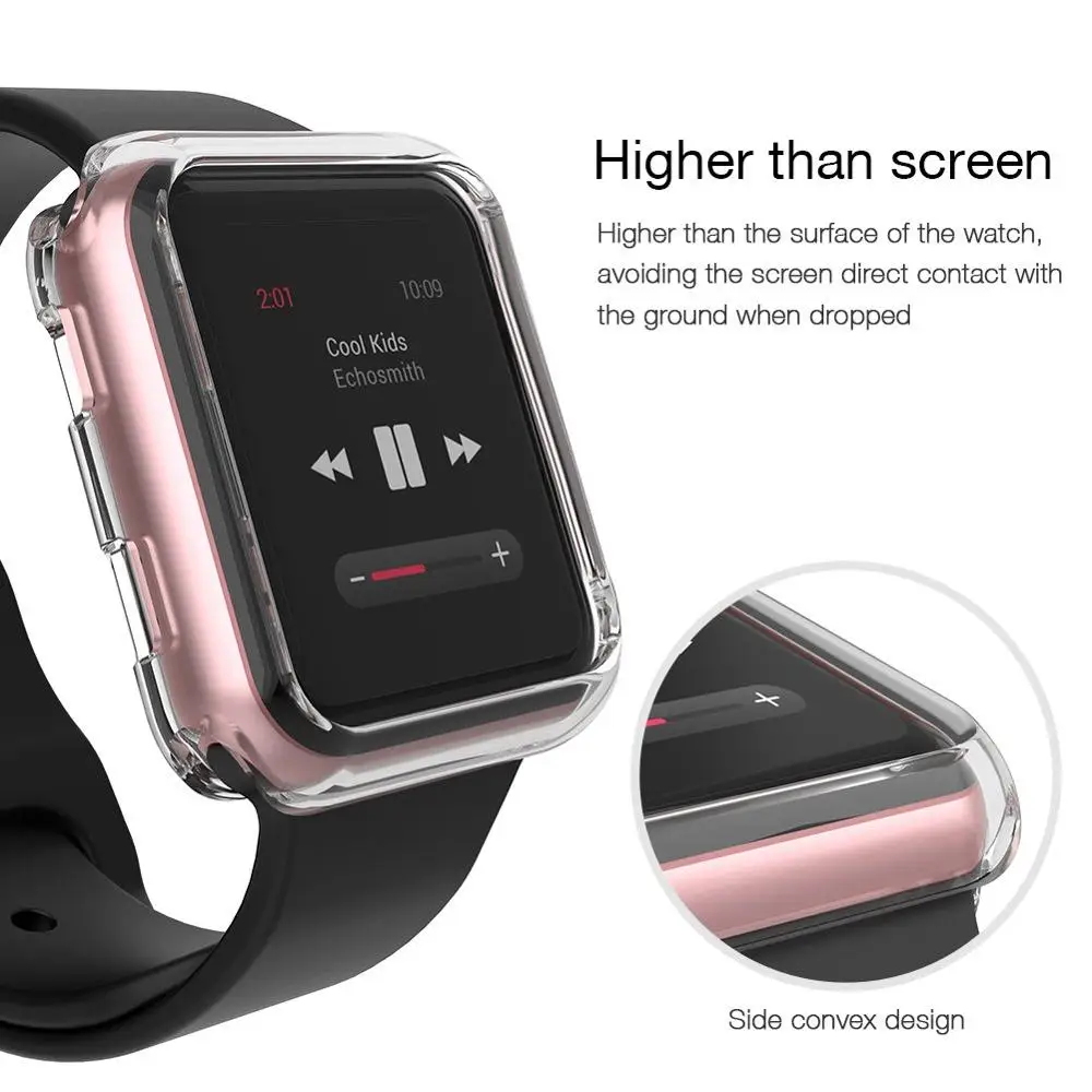 Прозрачный Ультратонкий чехол для Apple Watch 4 44 мм 40 ТПУ Защита экрана iWatch серии 3/2 42 38