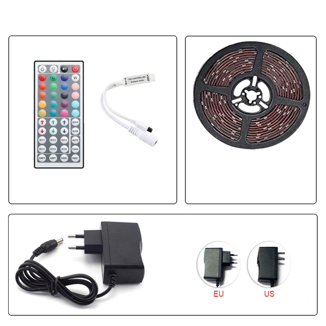 Светодиодная лента RGB 12 В гибкая SMD 5050 5 м водонепроницаемая Диодная