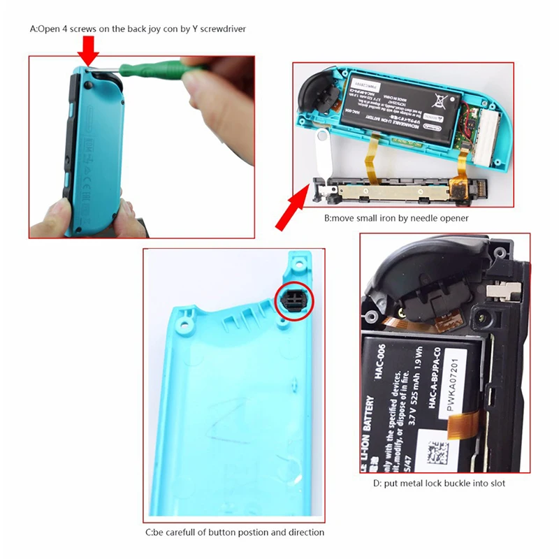 Запчасти из сплава 2 пары замок с отвертками инструмент открывания для nintendo Switch NS