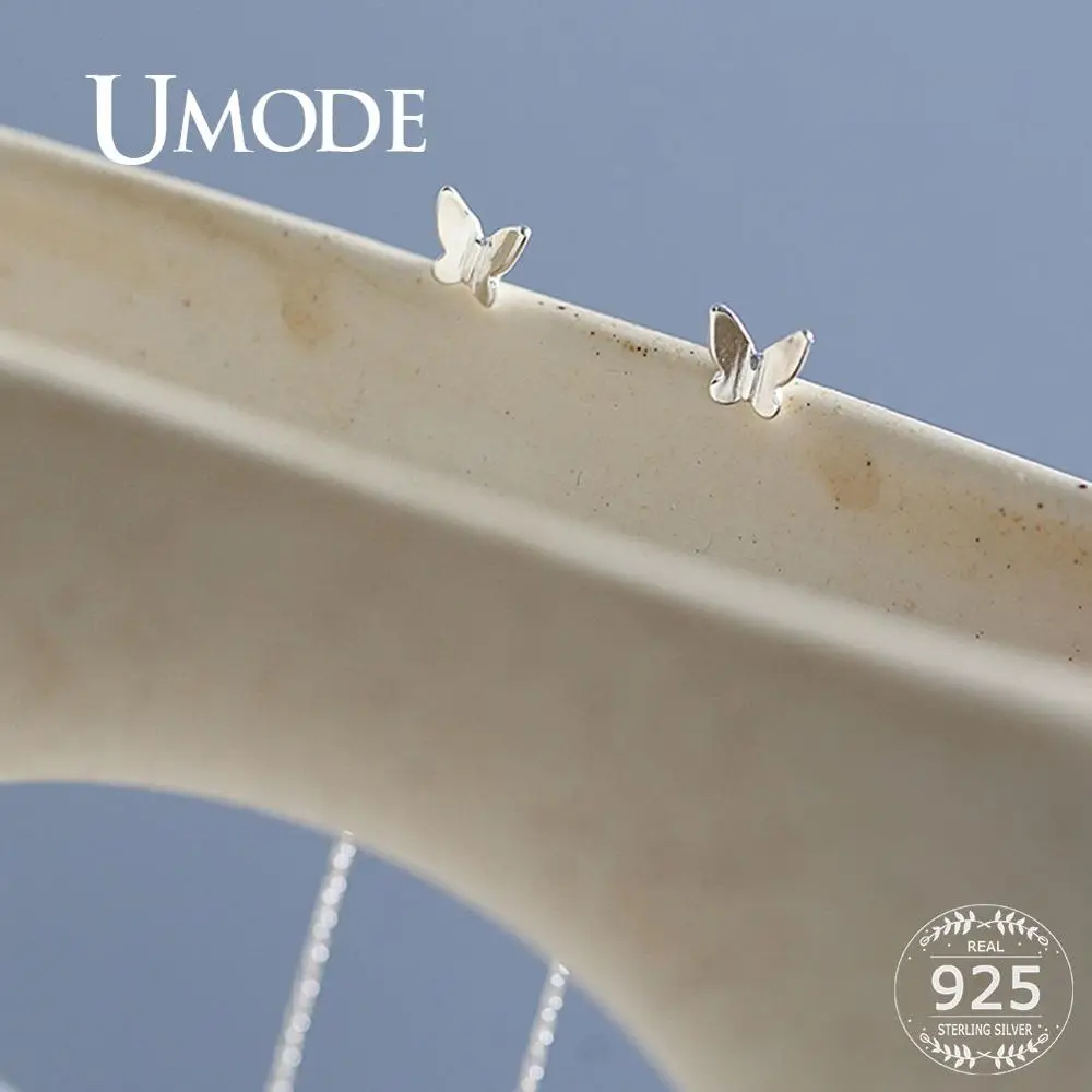 Женские серьги подвески с бабочкой UMODE Pure 925 длинная цепочка S925 ювелирные изделия
