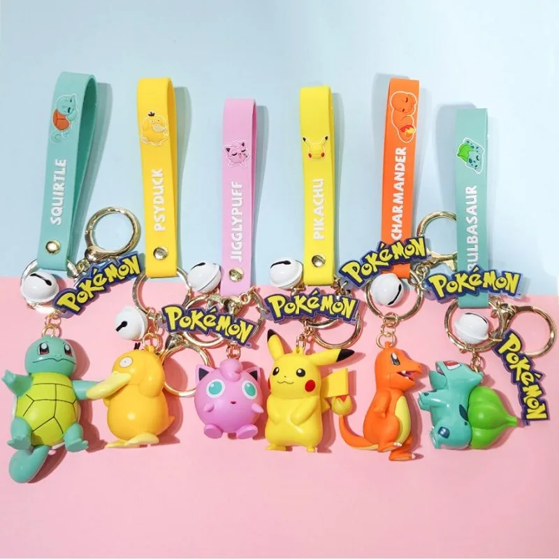 

Authentic Pokemon Action Figure Pikachu Keychain Pokémon Keychain Squirrel Psyduck Keychain Backpack Pendant Model Car Keychain