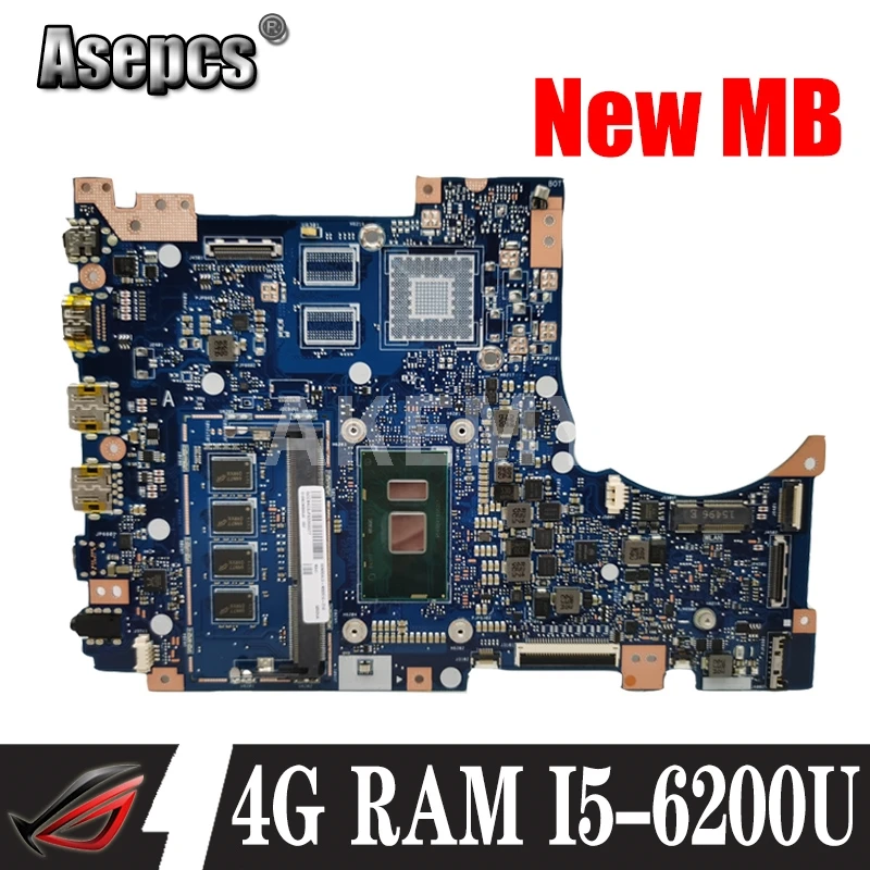 

Akemy Q303UA материнская плата для For Asus Q303U Q303UA материнская плата для ноутбука Q303UAK с I5-6200U 4 Гб оперативной памяти