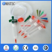 free shipping 30ccml liquid dispenser solder paste adhesive glue pneumatic syringe barrel adapter dispensing needle set