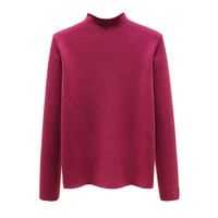 body fleece half turtleneck sweater women plus velvet thick warm embroidery bottoming pullover women knitted sweater