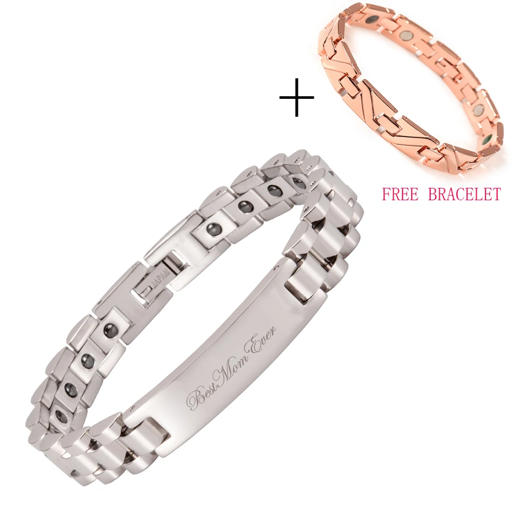 

Купите 1 получите 1 бесплатно женский подарок на день матери ювелирное изделие гематит ID браслет из нержавеющей стали для женщин уход за здо...