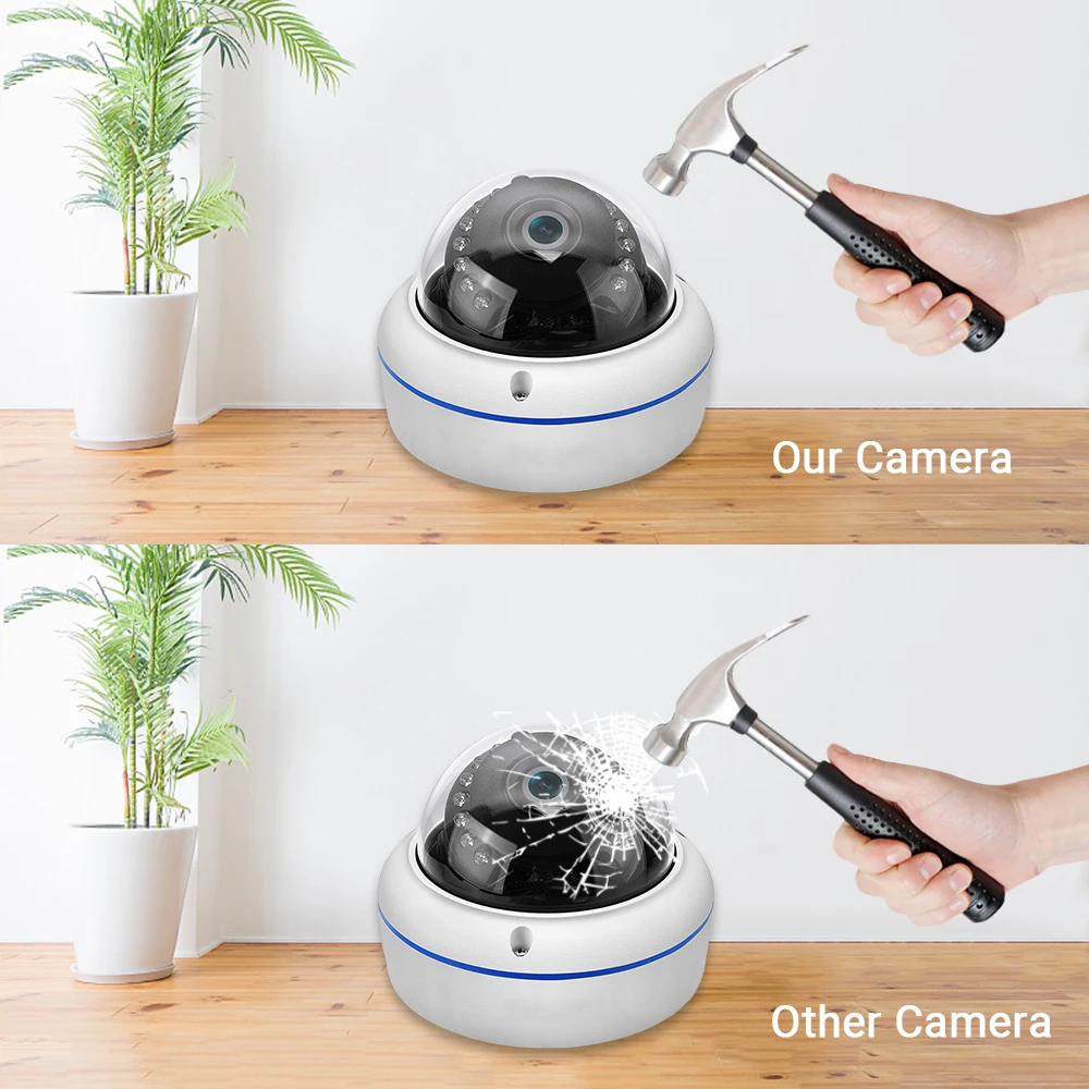 Купить IP-камера Hamrolte, 8 Мп, 4K, ONVIF, антивандальная, водонепроницаемая, уличная, купольная, POE, с аудиозаписью, обнаружением движения, H.265