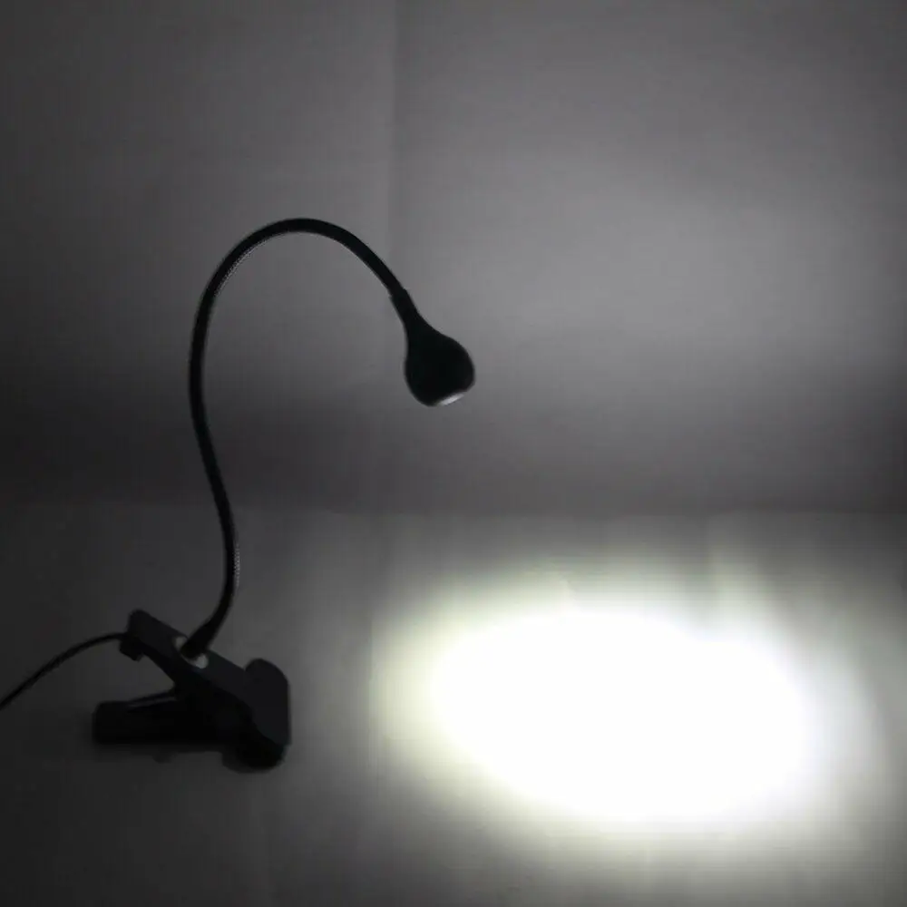 Настольная Светодиодная лампа с клипсой и воротником гусиная шея 3 Вт | Лампы