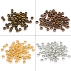 500 шт.лот, золотые Родиевые шарики, Обжимные бусины, 2, 2,5, 3 мм, Стопперы для изготовления ювелирных изделий сделай сам, фурнитура, аксессуары