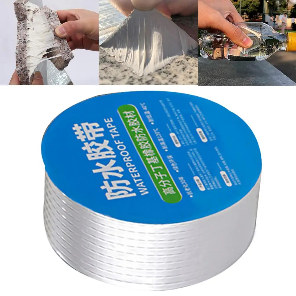 

Aluminum Foil Adhesive Butyl Tape Waterproof Duct Tape Super Repair Crack Thicken Butyl Tape Waterproof Renovation Tools