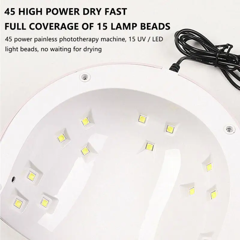 45W Gel Nail Lamp UV LED Kitten Manicure Drying For Varnish Portable Baking | Красота и здоровье