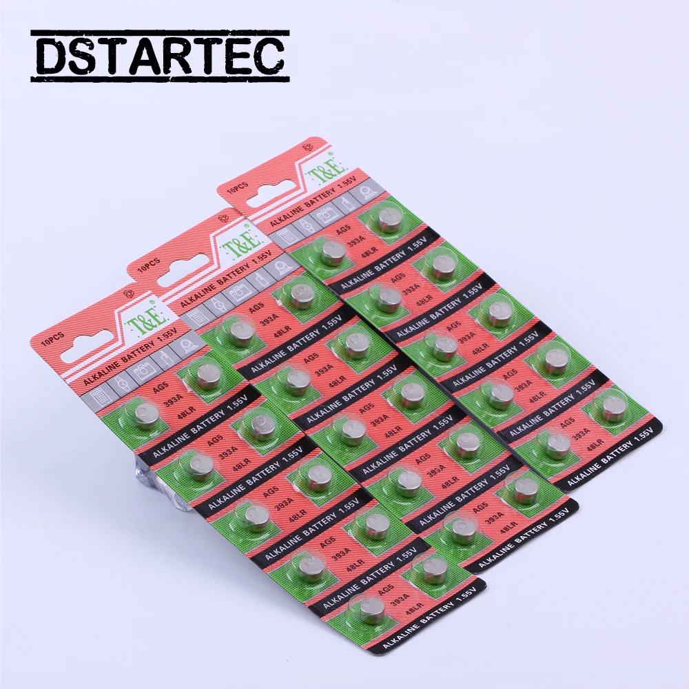 Батарейки AG5 AG 5 G5 393A LR48 LR754 15 1 55 D309 193 RW28 10 шт. 30 мАч 399 в|Часовые батарейки| |