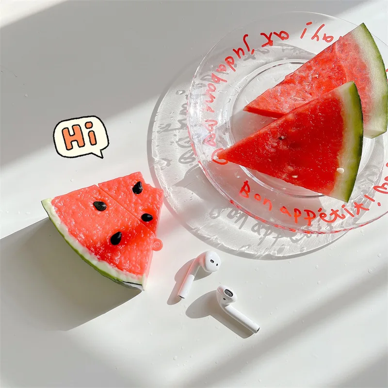 

Three-dimensional Watermelon for AirPods Pro Bluetooth Wireless Earphone Cover Creative Silicone Shell Pendant