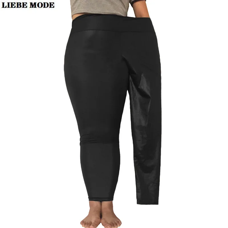 Women Faux Leather High Waisted Leggings for Women Stretch Leggins Mujer 4xl 5xl Black Red Pu Leather Pants Womens Clothing