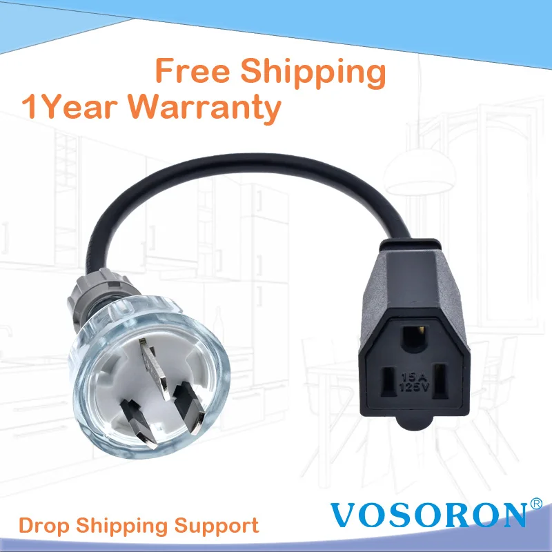 Силовой кабель с вилкой SAA Australia AS3112 для розетки США, штекер австралийского к американскому Nema 1-15R, шнур адаптера питания, 0,5 м/1 м/2 м/3 м...