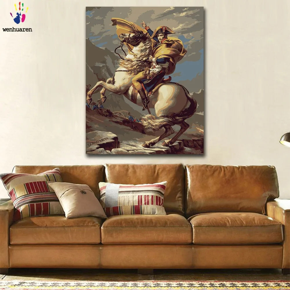 DIY картинки для раскраски по номерам с цветами Наполеон через Альпы картина