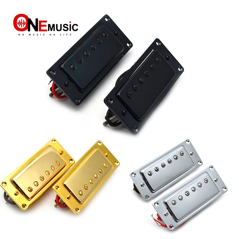 mini 6 loch elektrische gitarre humbucker pickup neck bridge pickup pickup für lp gitarre schwarzgoldchrom free global shipping