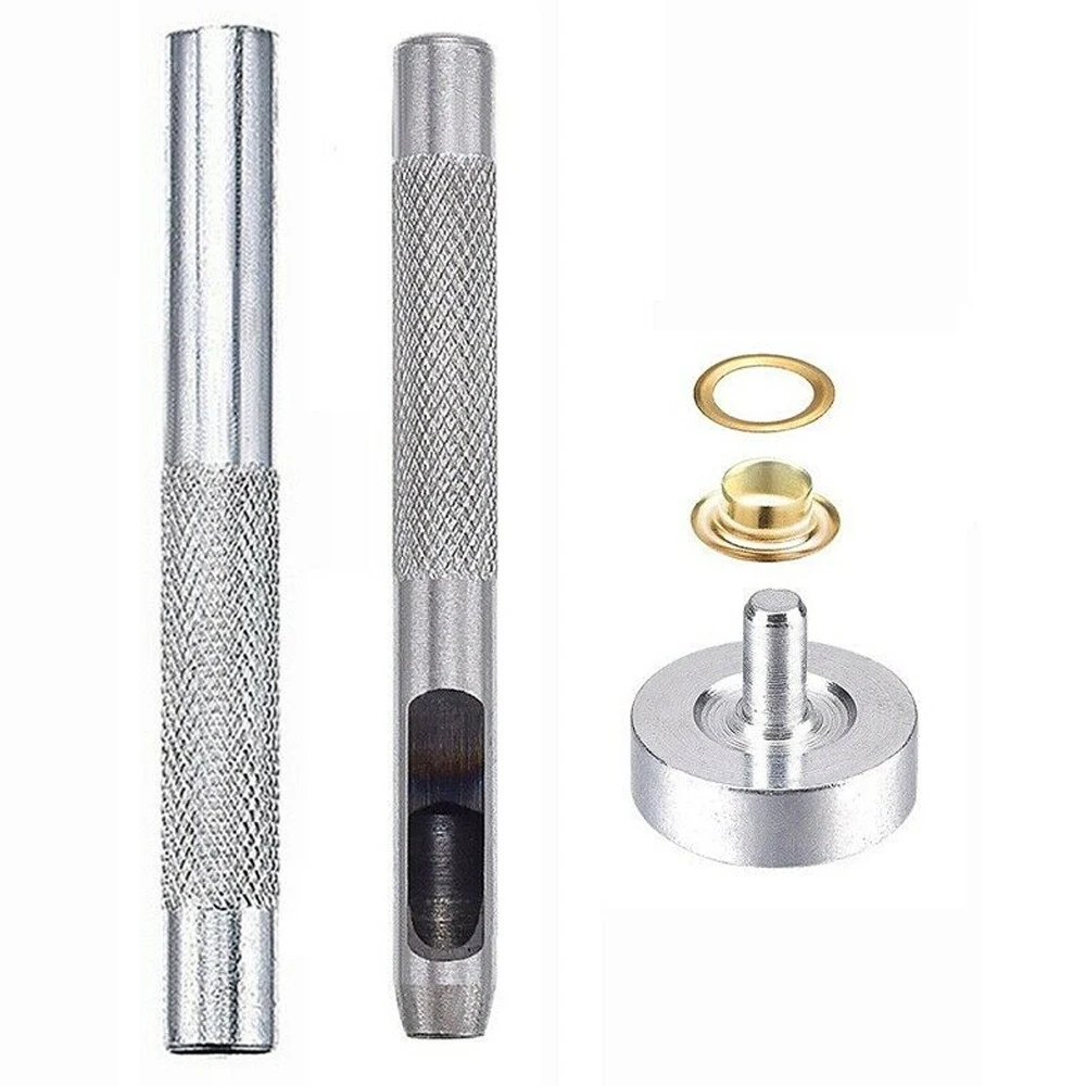 

100pcs 6mm Copper Eyelets Set Grommet + Punch Die Tools Kit For Shoes Clothing Tent Leather Punching DIY Craft