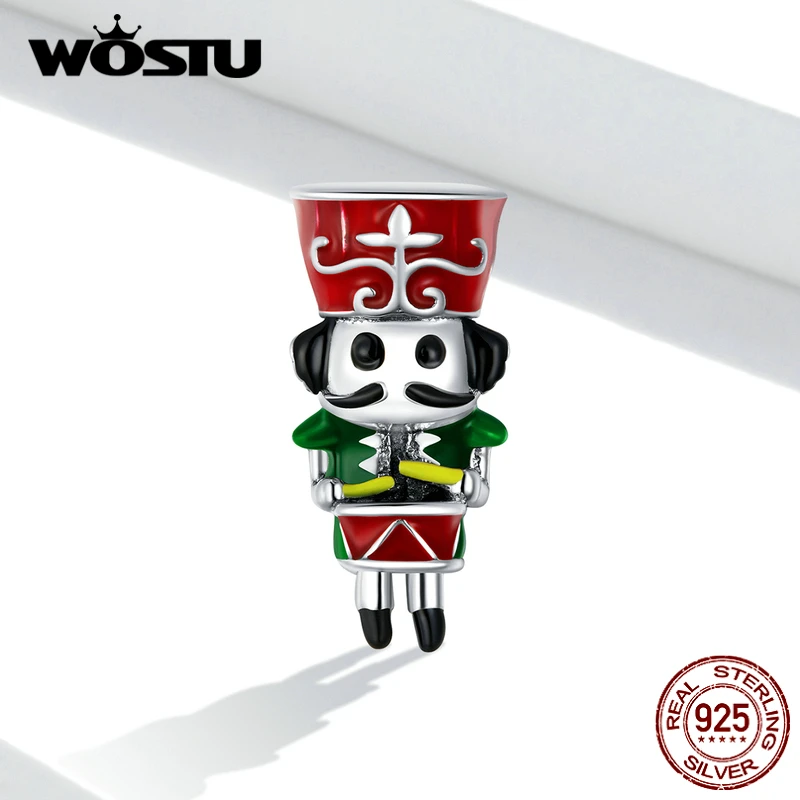 WOSTU Guard Boy Doll Charms Стерлинговое Серебро 925 пробы Мультяшные бусины подходит для