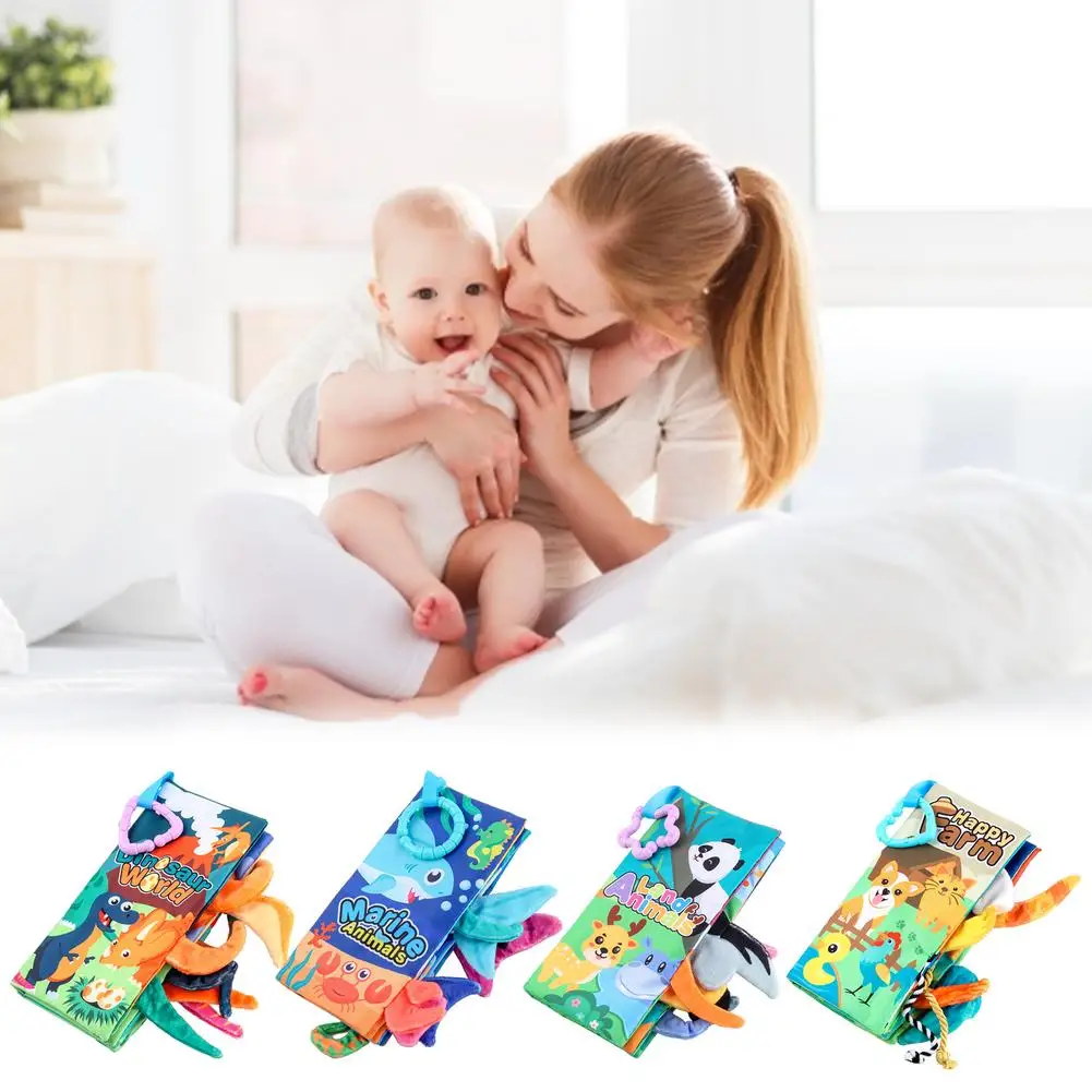 

Animal Baby Book Soft Educational Crinkle Books For Babies Baby Sensory Toys For Babies Toddlers Infants Kids With Teether