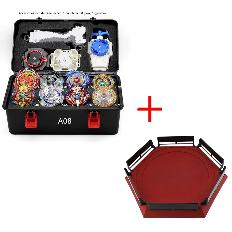 Beyblade Burst игрушка B-122 пусковая установка и коробка с металлическим сплавом вращающийся верх Bey Blade игрушка для мальчика подарок - Цвет: A008