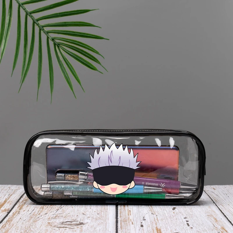 

Anime Jujutsu Kaisen Pencil Case Itadori Yuuji Gojou Satoru Cute Cartoon Transparent Pencil Bag Pouch School Office Supplies