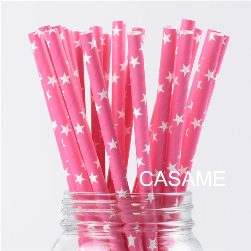 Одноразовые бумажные соломинки в форме звезды Рождественские Свадебные