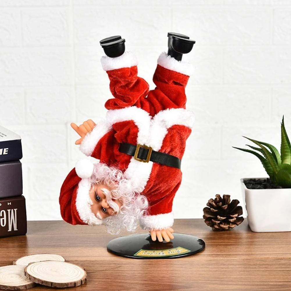 

Интересная креативная милая кукла в стиле старого человека, Рождественская электрическая вращающаяся кукла Санта-Клауса, танцевальное укр...