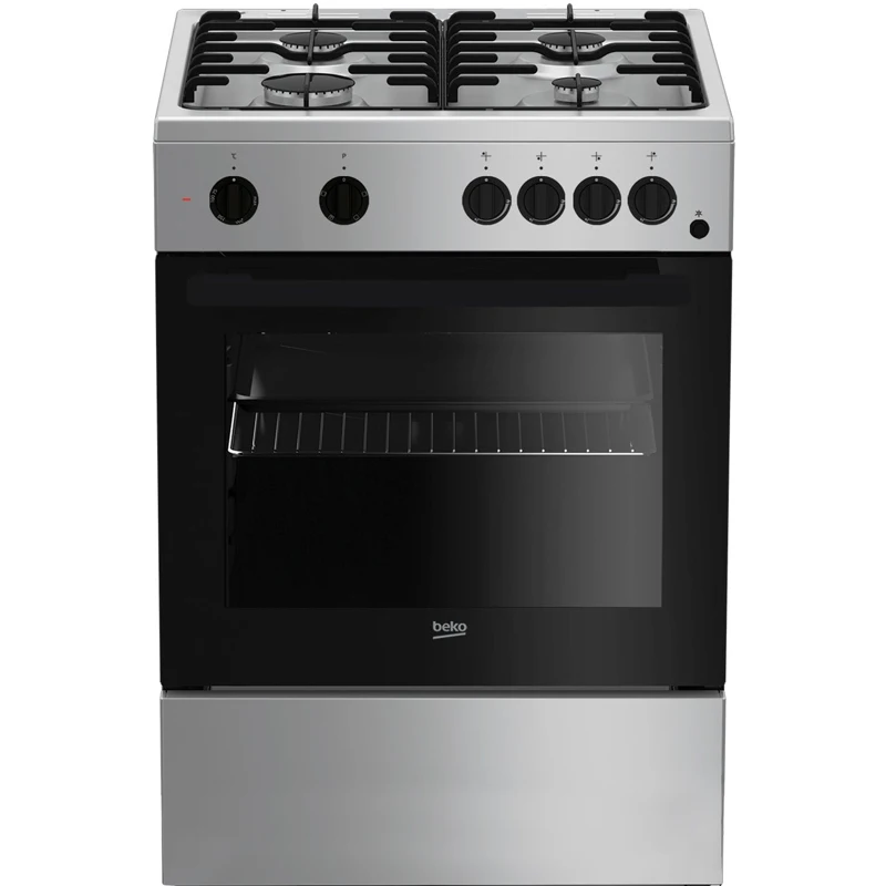 Газовая плита BEKO FFSS62010GS электрическая духовка серебристый и черный|Плиты| |