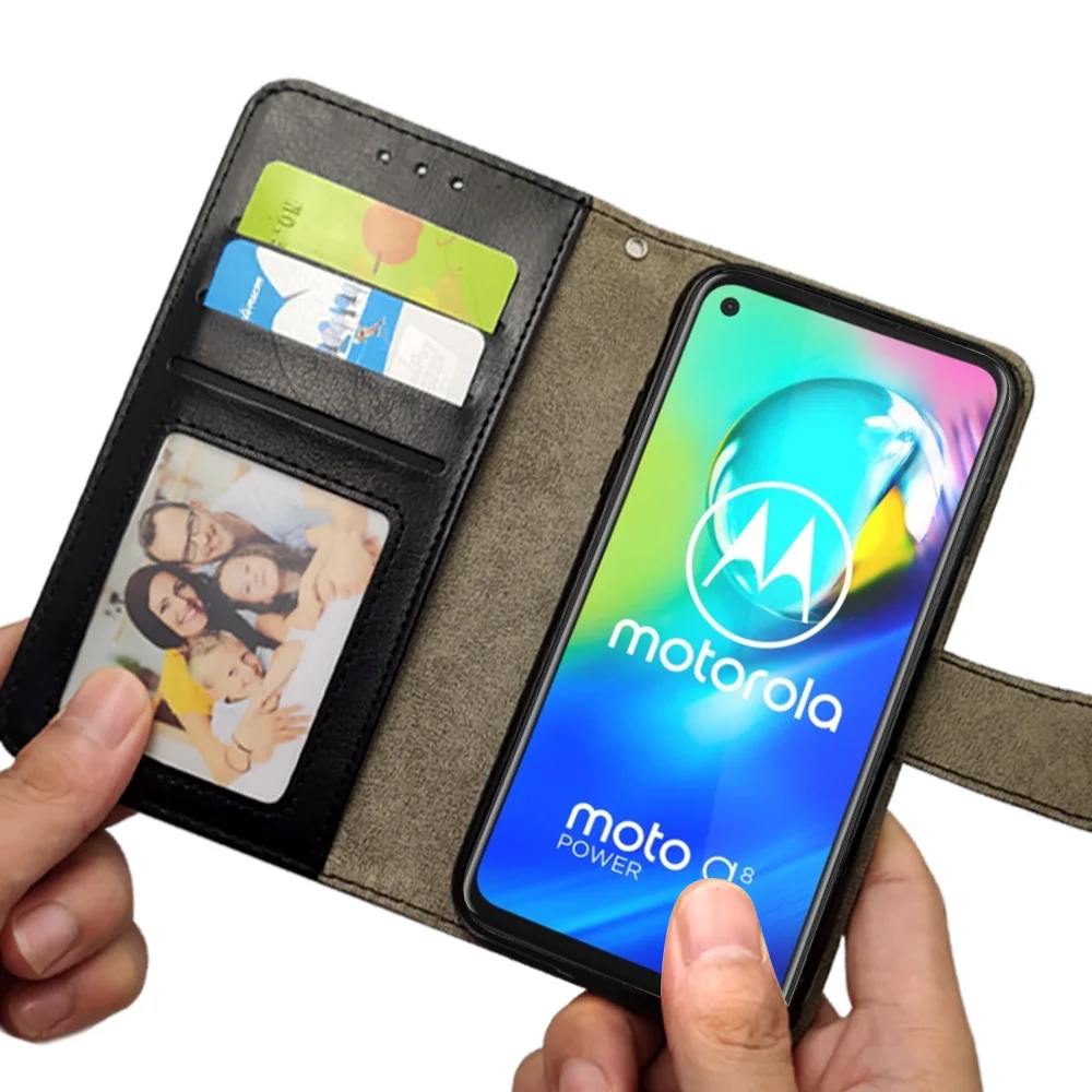 luxury case for motorola moto e4 e5 e7 g5s g6 g7 g8 plus case moto g8 power cases leather wallet card slot silicone cover phone free global shipping