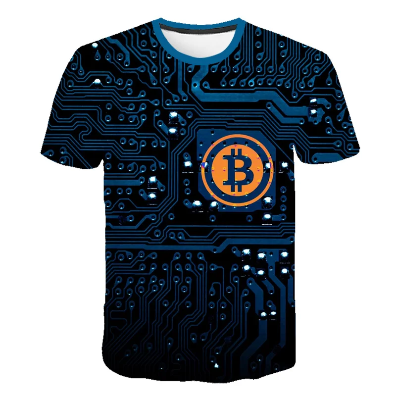 

Summer Bitcoin Revolution Shirt Men's Women's Cryptocurrency Shirt Cryptocurrency Coin Cool Casual Pride 3D Fashion Unisex 2021