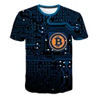 Рубашка МужскаяЖенская, летняя, с рисунком криптовалюты и монет, 2021