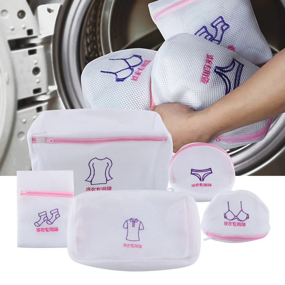 

Laundry Basket Bag Machine Washable Mesh Laundry Bag Bra Lingerie Special Wash Bag Home Use Polyester Embroidered