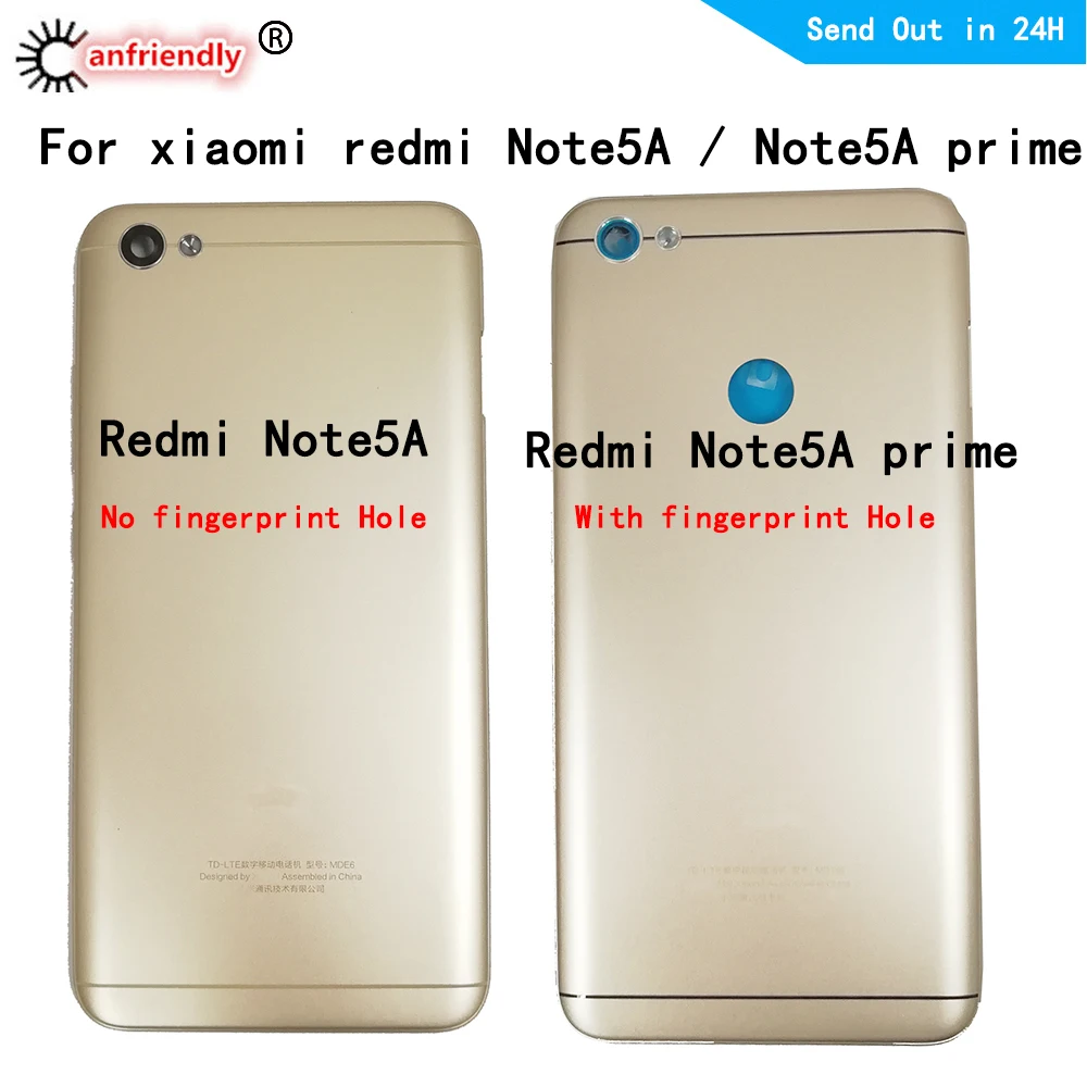 Крышка батарейного отсека для Xiaomi Redmi Примечание 5A Задняя стеклянная крышка