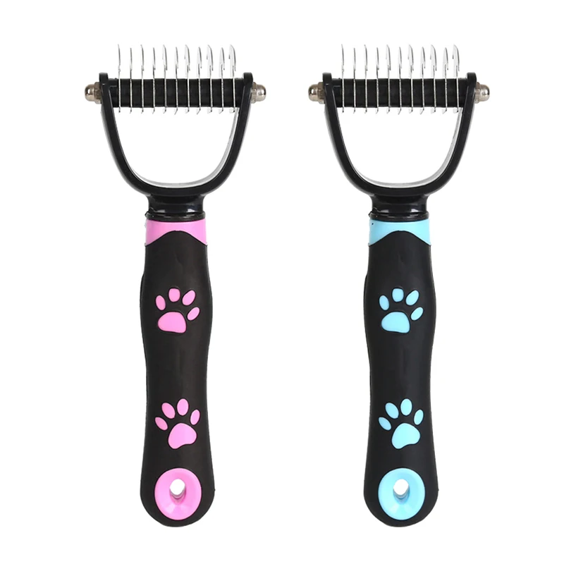 

Hair Removal Comb for Dogs Cat Detangler Fur Trimming Dematting Deshedding Brush Grooming Tool For matted Long Hair Curly Pet