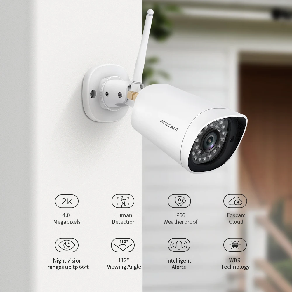 Foscam G4P супер HD 4MP(2 K) WiFi Водонепроницаемая камера безопасности с детектором движения человека 66 футов ночного видения Пуля IP камера