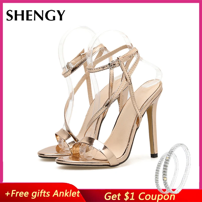 Туфли-лодочки женские на высоком каблуке ПВХ сандалии с пряжкой Роскошные стиль