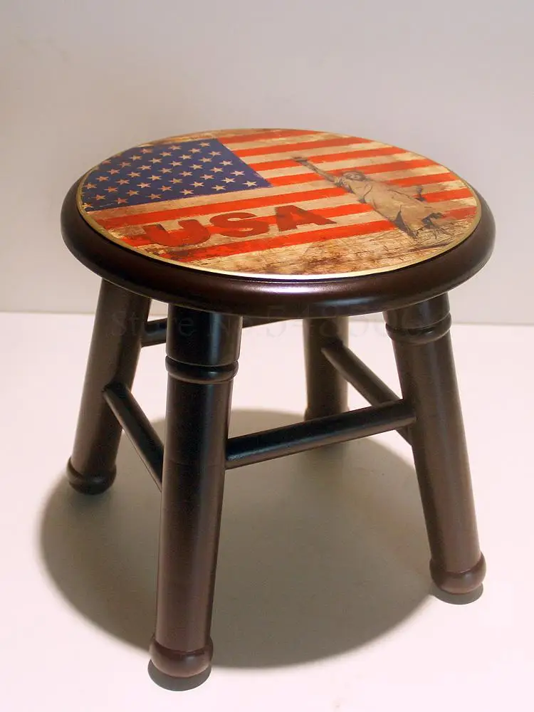 Маленький стул Модная креативная маленькая скамейка из массива дерева