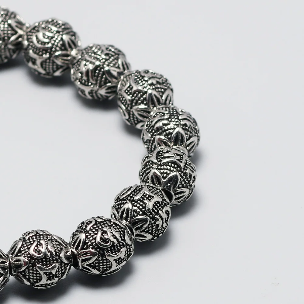 Браслет с мантрой молитвенными бусинами на санскрите гравировкой из шести слов