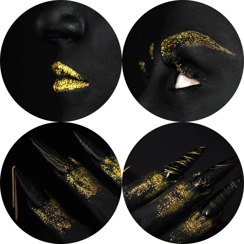 Постер с изображением женщины из черного золота картины на холсте настенные для