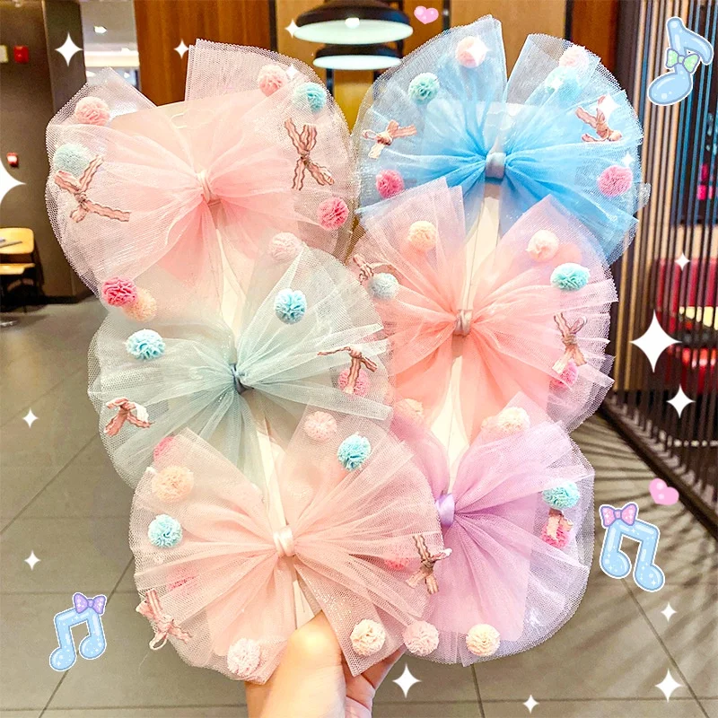 

Net yarn big bow hairpin wrapping does not hurt the hair girl hair accessories